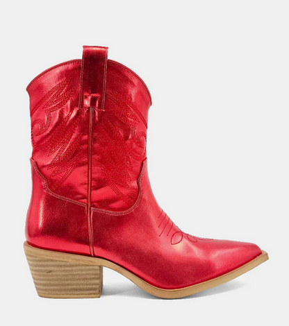 ShuShop Zahara Red Metallic Boots