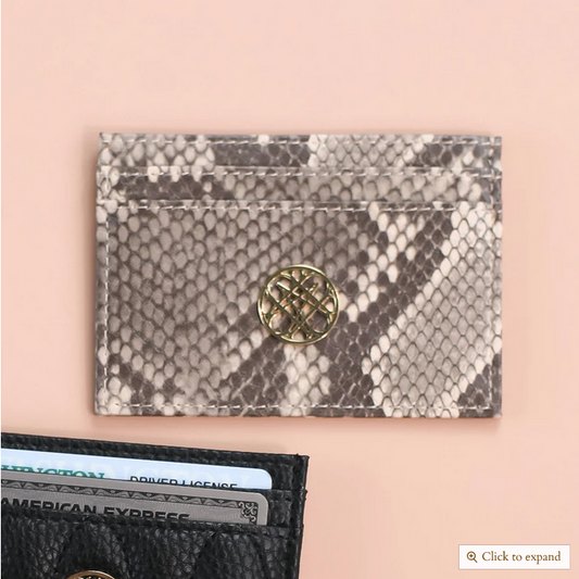 Natalie Wood Snakeskin Grace Card Holder