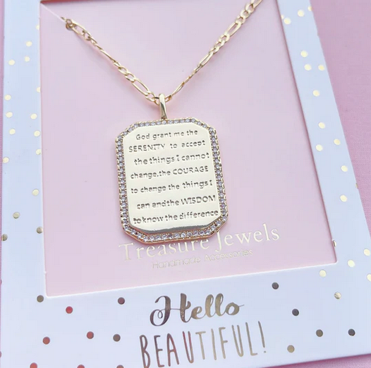 Treasure Jewels God grant me Serenity Necklace Gold