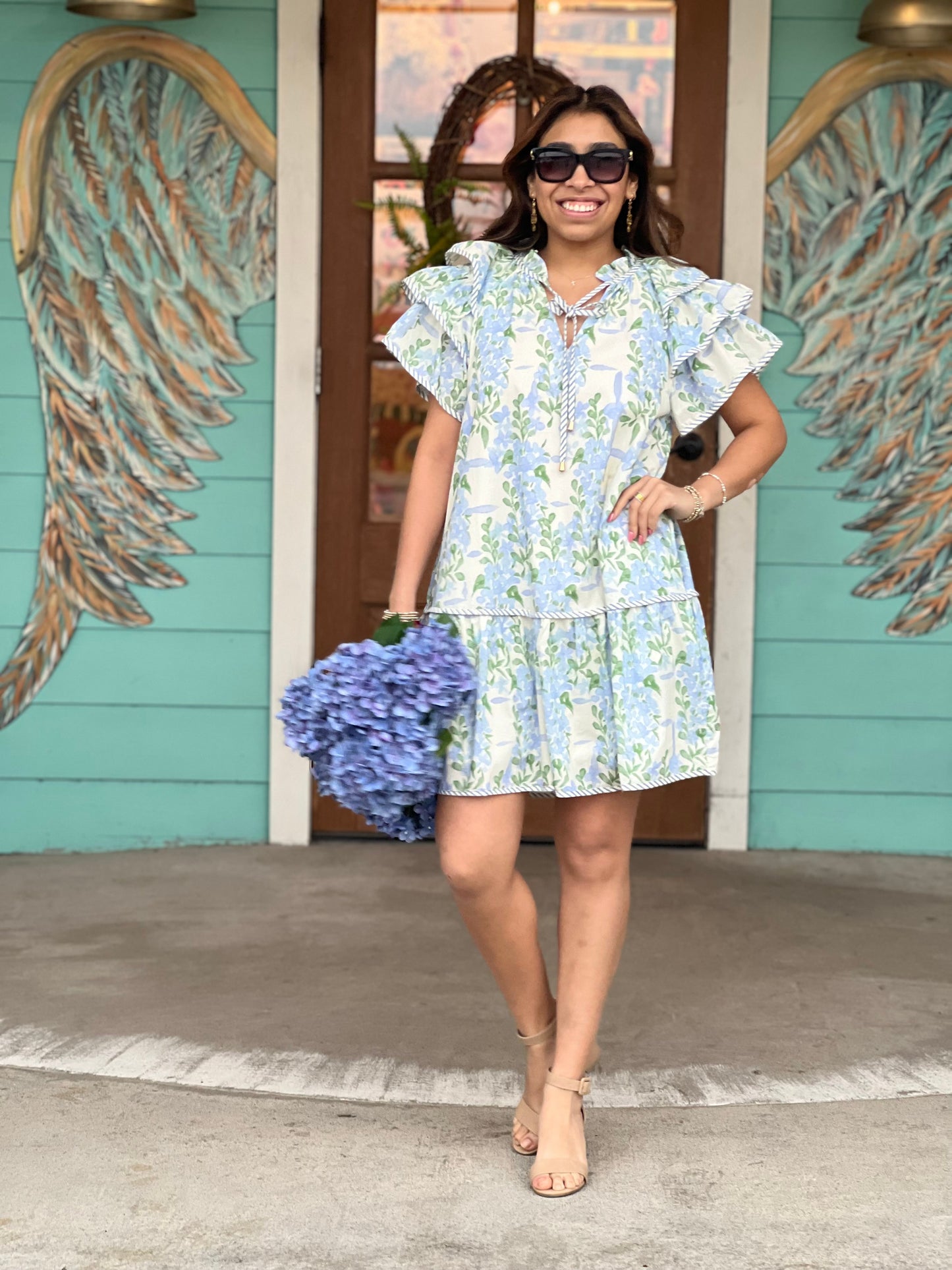 Blue Floral Print Kasey Dress