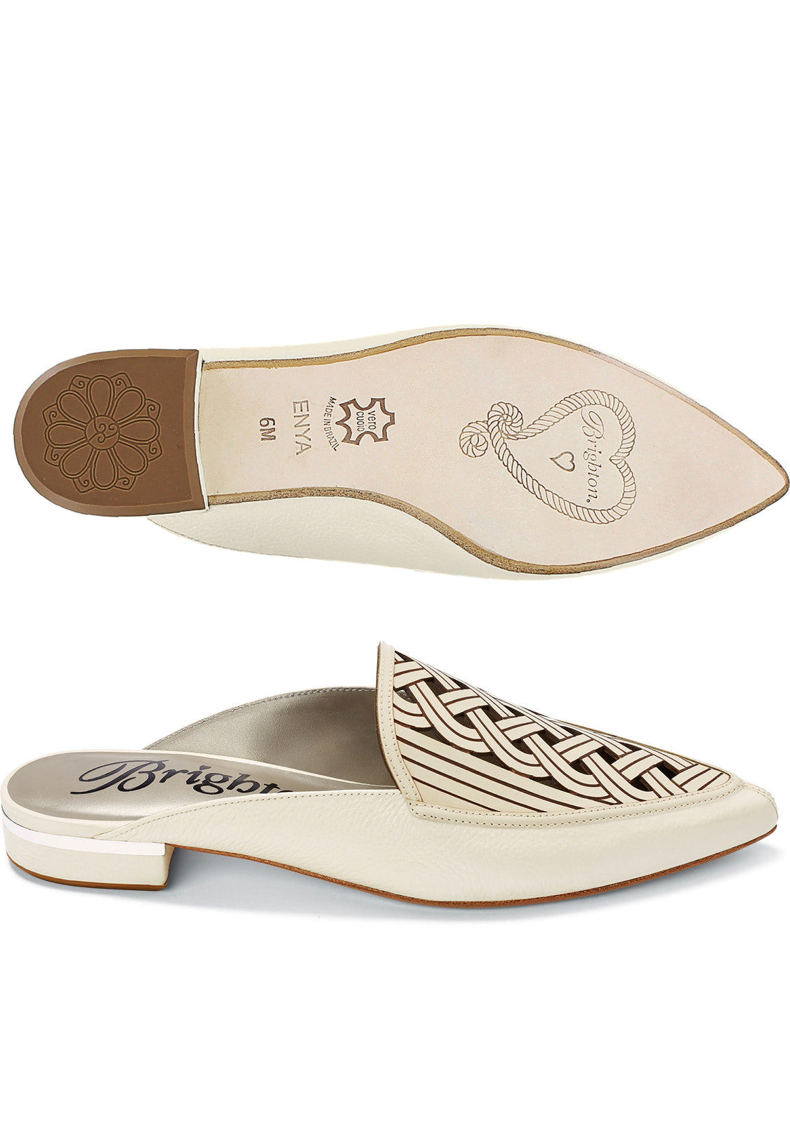 Brighton Enya Shoewhite Leather Mules