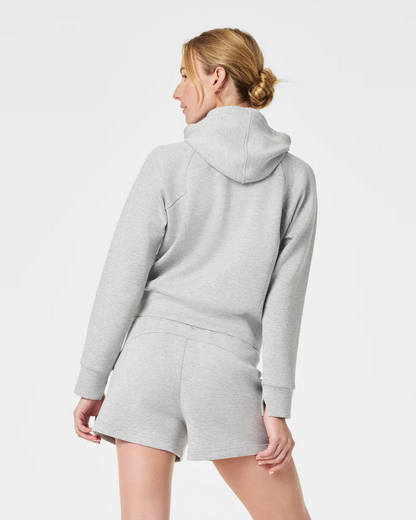 Spanx Air Essentials Full Zipped Hoodie Light Grey Heather