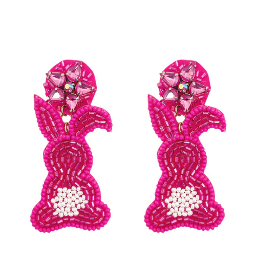 Treasure Jewels Pink Bunny Earrings