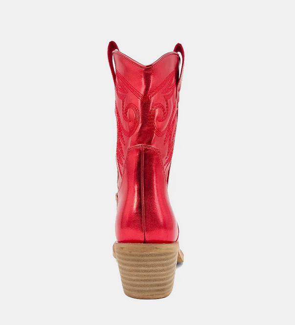 ShuShop Zahara Red Metallic Boots