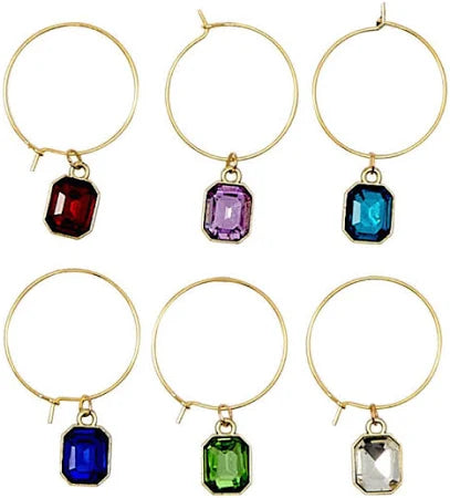 Set of 6 Wine Gem Charms