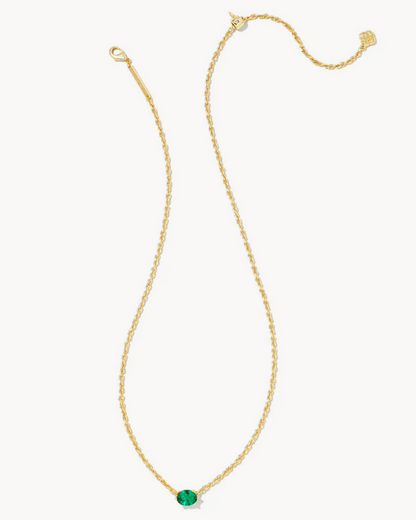 Kendra Scott Cailin Necklace Green Crystal on Gold (MAY)