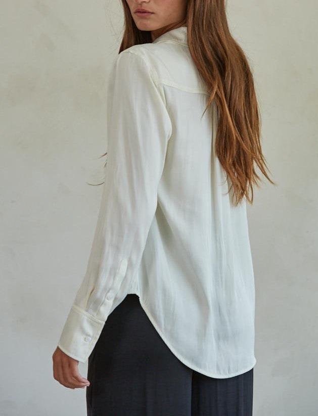 Ivory Classic Button Down Blouse