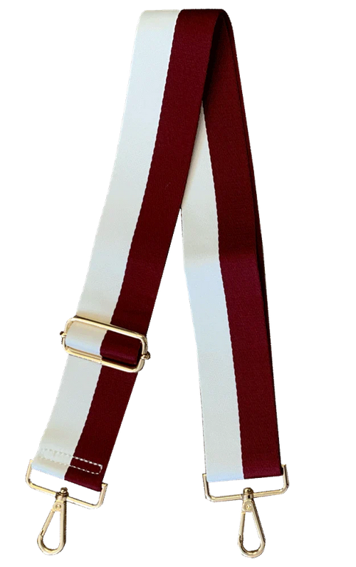 Purse Guitar Strap - Maroon & White