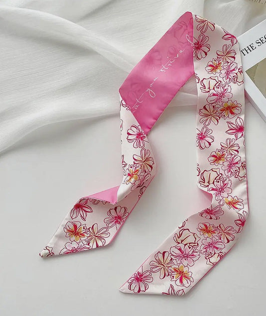 Pink Floral Twilly Scarf