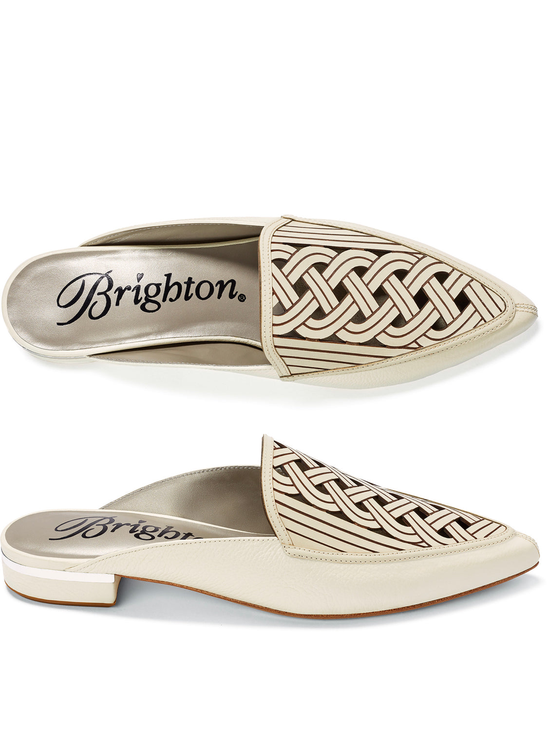 Brighton Enya Shoewhite Leather Mules