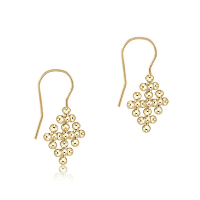 enewton Classic Beaded Cross Encompass Gold Drop Earrings