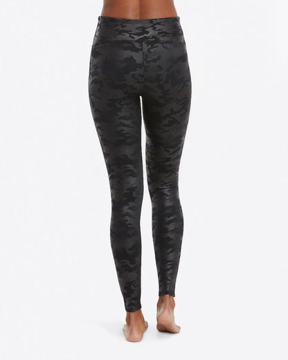 Spanx Faux Leather Leggings - Matte Black Camo