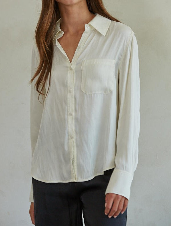 Ivory Classic Button Down Blouse