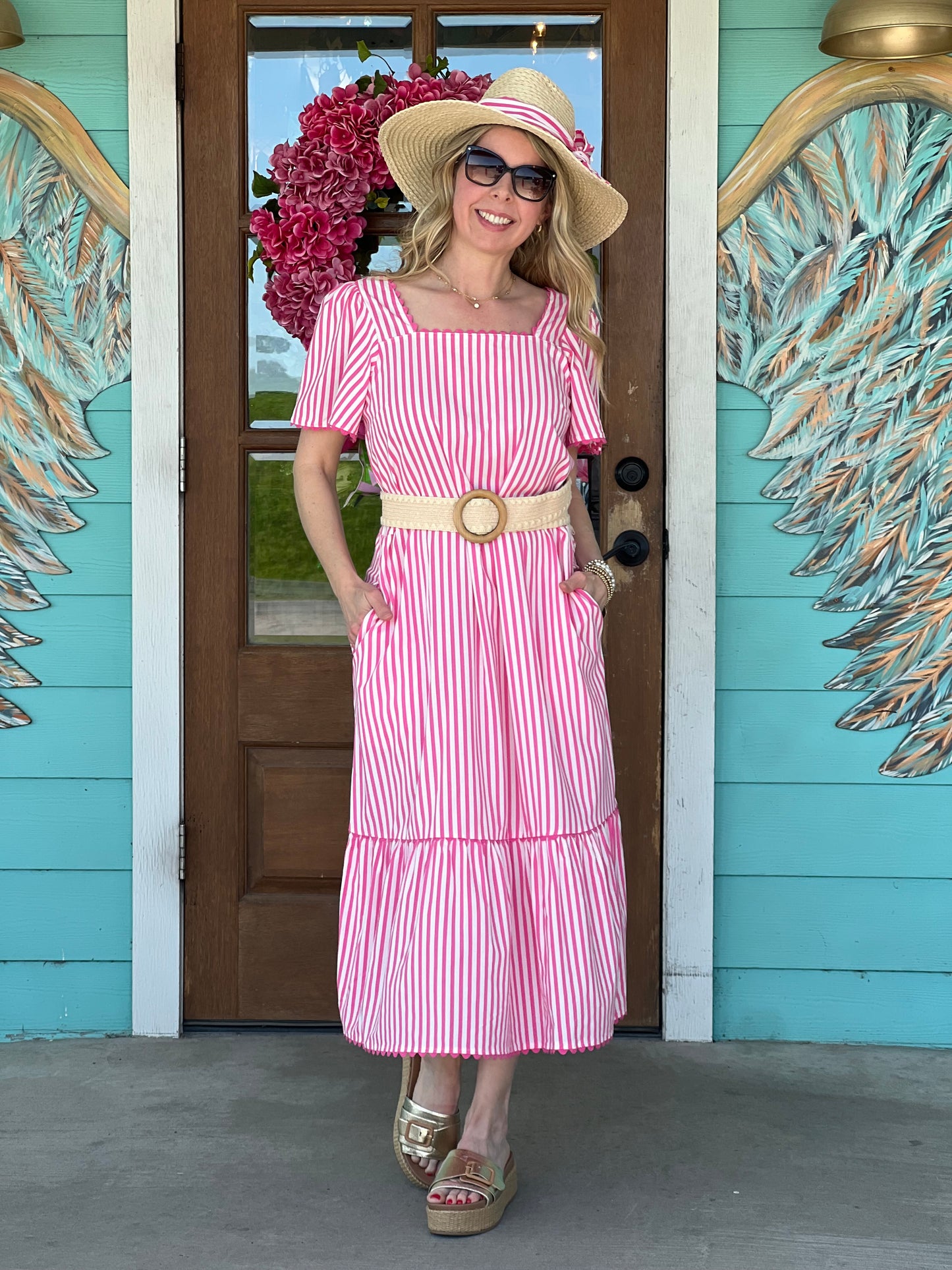 Emery Lined Up Pink Dress
