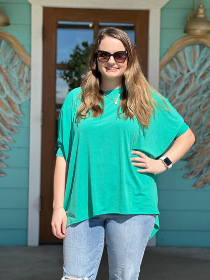 Emerald Green Dolman Tunic Top