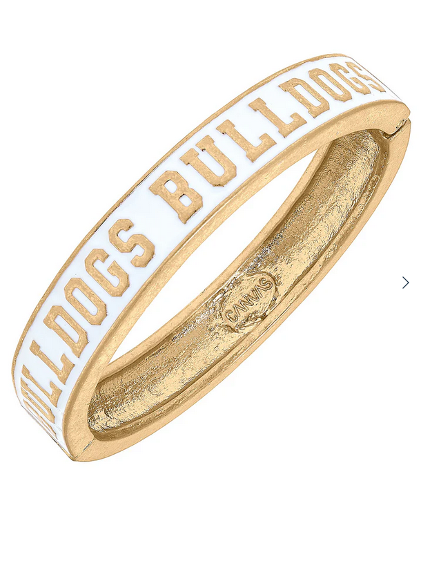 Bulldogs Enamel Hinge Bangle White