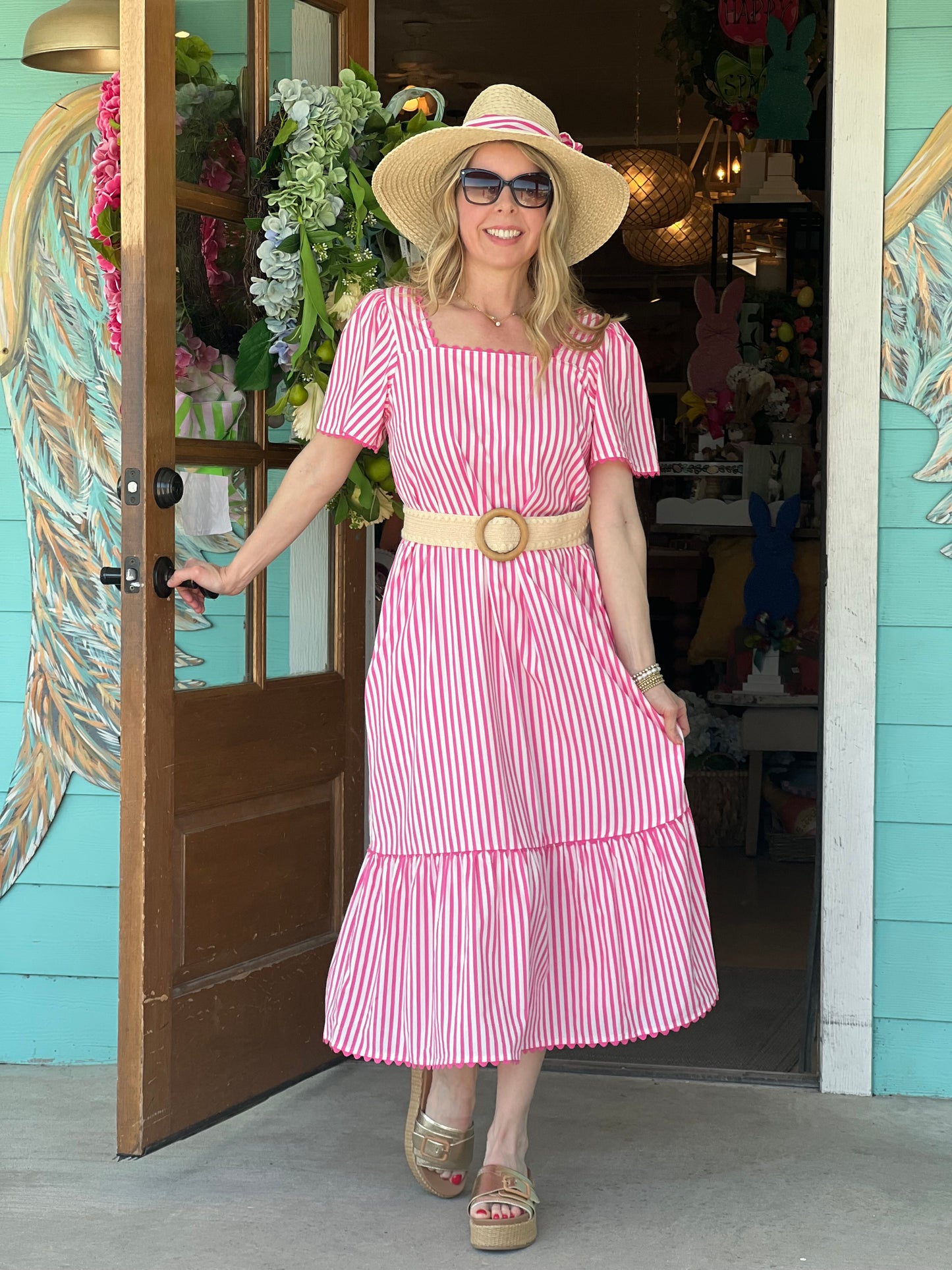 Emery Lined Up Pink Dress