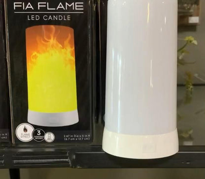 LED Flame Candle w/Timer & Charger Warm