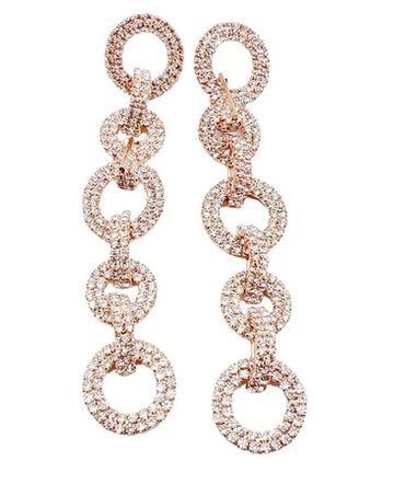 Treasure Jewels Crystal Gold Chain Earrings