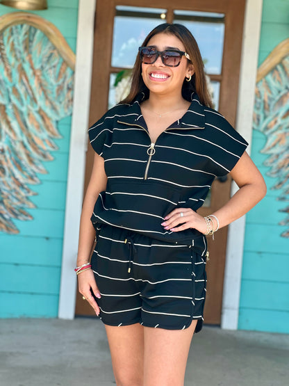 Black & White Striped Shorts