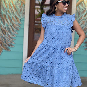 Periwinkle Eyelet Dress