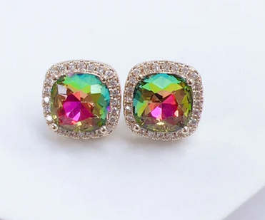 Treasure Jewels Multi Princess Lime Stud