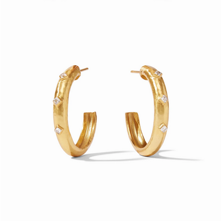 Julie Vos Noel  Stone Hoop Gold Cubic Zirconia M