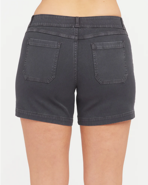 Spanx 6in Twill Short Washed Black