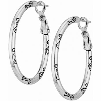 Brighton Silver Oval Hoop Charm Earring