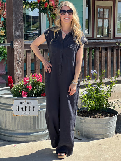 Charcoal Relaxed Fit Jumpsuit