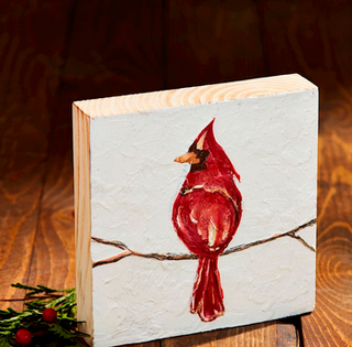 Cardinal Wood Plaque