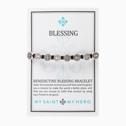 MSMH Benedictine Blessing Silver Bracelet- Red