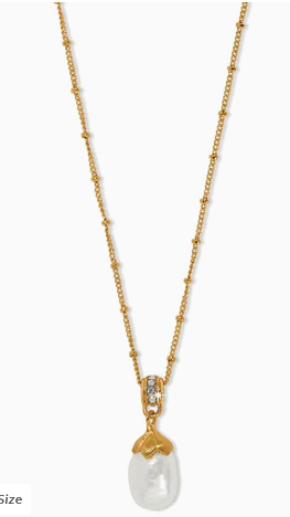 Brighton Everbloom Pearl Drop Gold Necklace