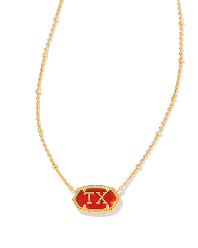 Kendra Scott Elisa Texas Necklace Gold Red Illusion