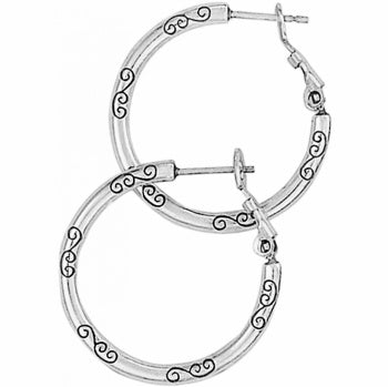 Brighton Small Silver Charm Hoops