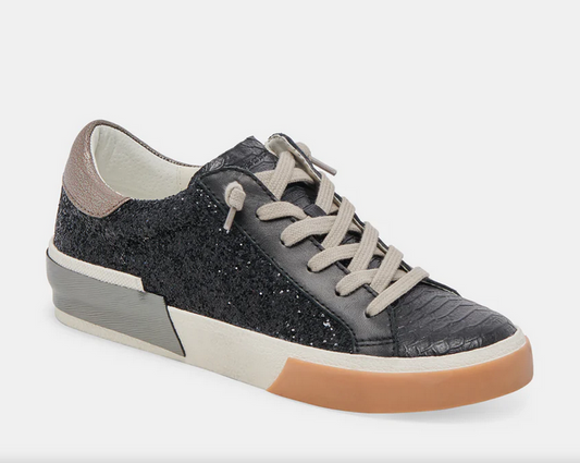 Dolce Vita Black Shimmer Glitter Sneakers