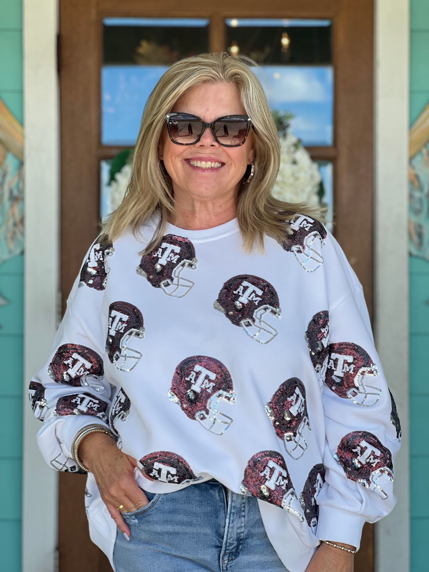 Queen of Sparkles A&M Helmet Sweatshirt