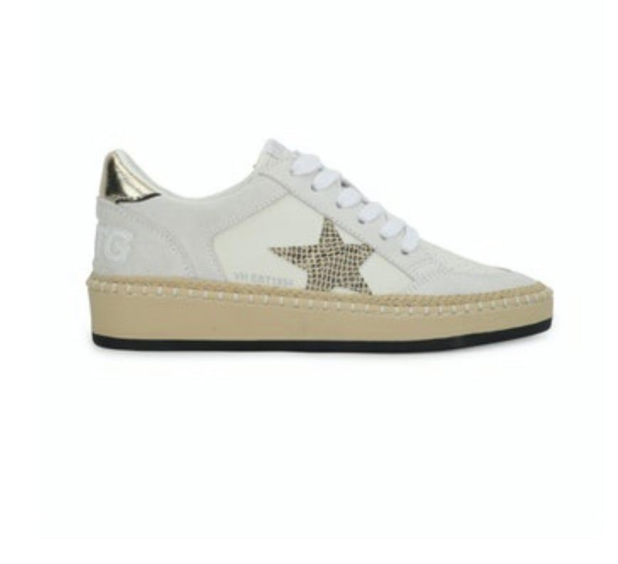 Vintage Havana Denisse Raffia Snake Gold Sneaker