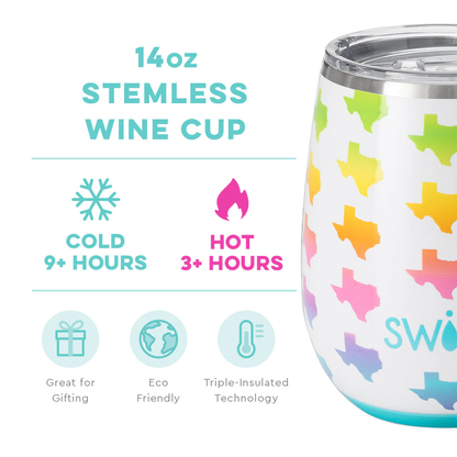 Swig Texas Stemless Wine Cup 14oz