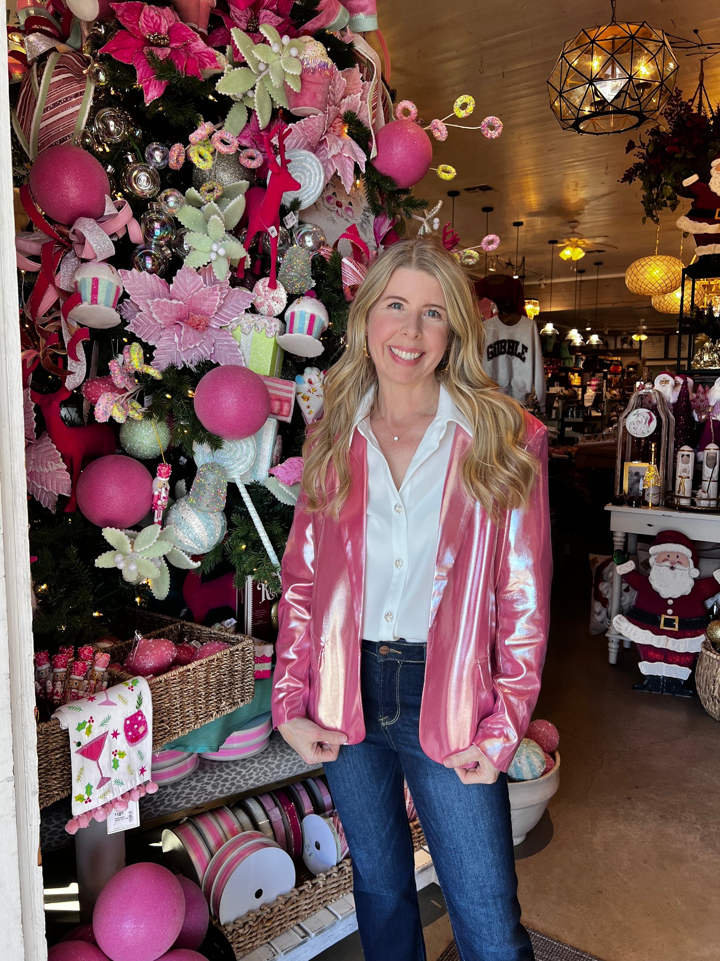 Pink Iridescent Babe Blazer