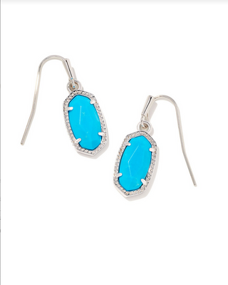 Kendra Scott Lee Earrings Silver Bright Blue Magnesite