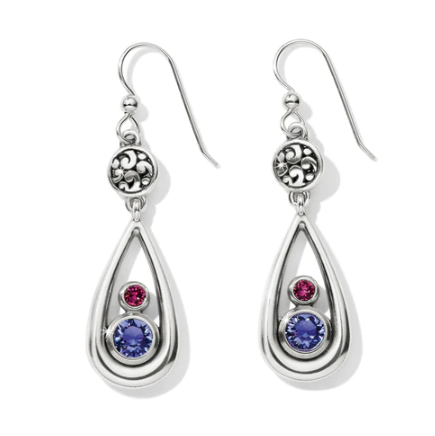 Brighton Elora Gems Tanzanite-Amethyst Teardrop Earrings