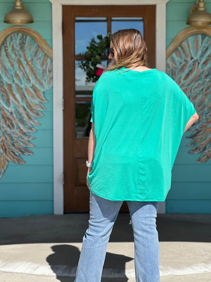 Emerald Green Dolman Tunic Top