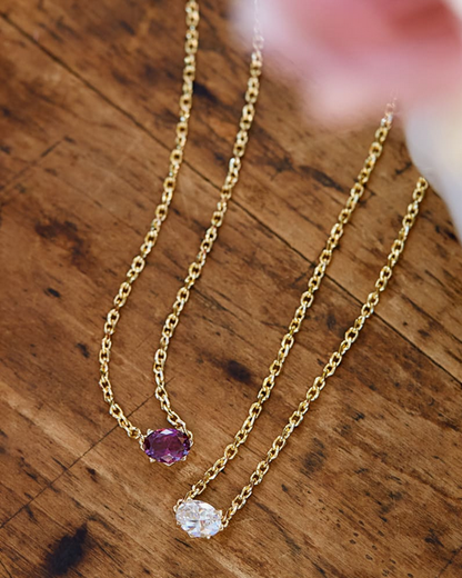 Kendra Scott Cailin Necklace Purple Crystal on Gold (FEB.)