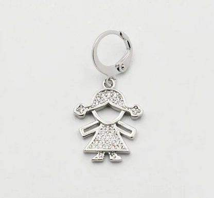 Treasure Jewels Silver Girl Charm