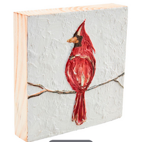 Cardinal Wood Plaque