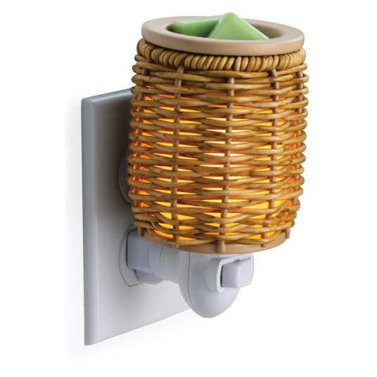 Pluggable Fragrance Warmer Wicker Lantern