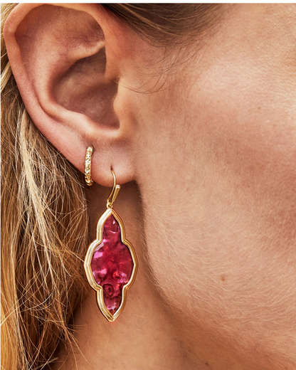 Kendra Scott FRMD ABBIE DROP EAR GOLD BURGUNDY ILLSN