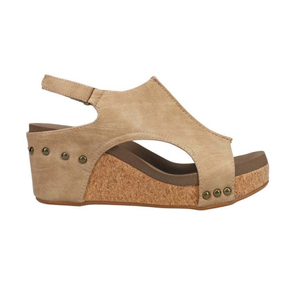 Corkys Carley Taupe Smooth Wedge