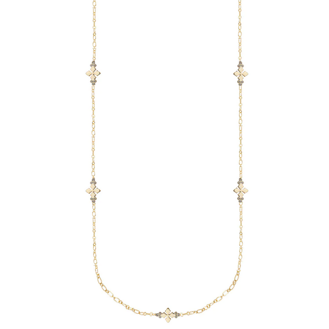 Natalie Wood Believer Cross Station Necklace Gold